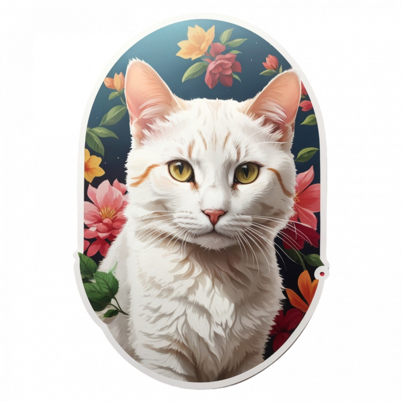 Set 12 bucati, Sticker decorativ, Pisica Burmilla medalion, Rezistent la apa, NO2647, 6 cm, Multicolor