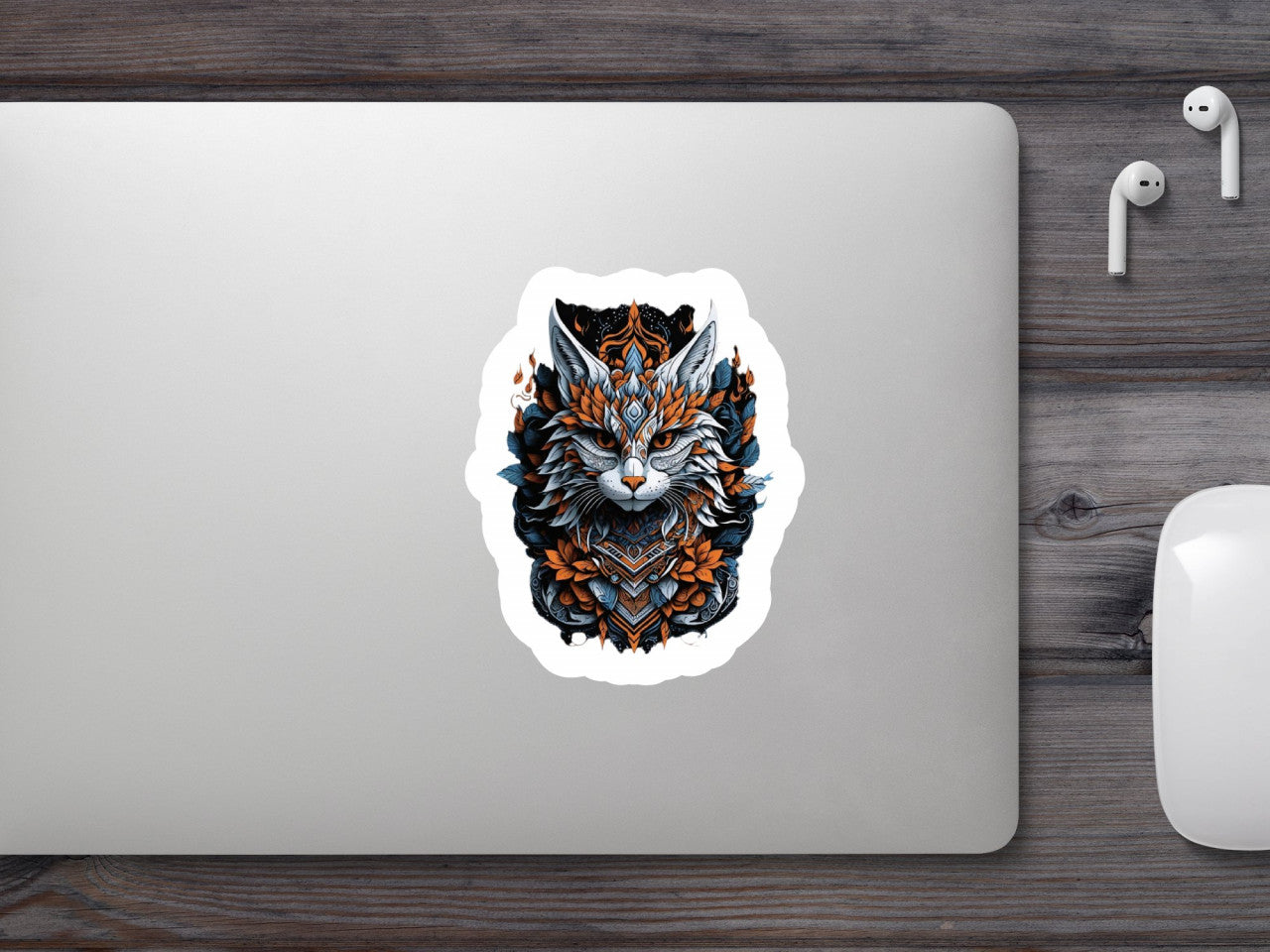 Set 12 bucati, Sticker decorativ, Pisica celtica, Rezistent la apa, NO4273, 6 cm, Multicolor