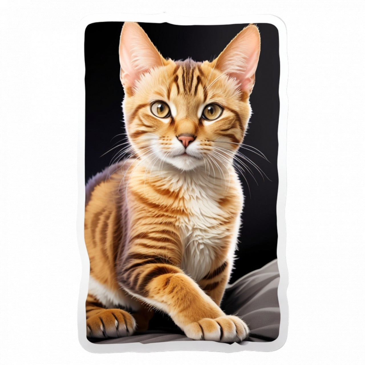 Set 12 bucati, Sticker decorativ, Pisica chausie, Rezistent la apa, NO2719, 6 cm, Multicolor