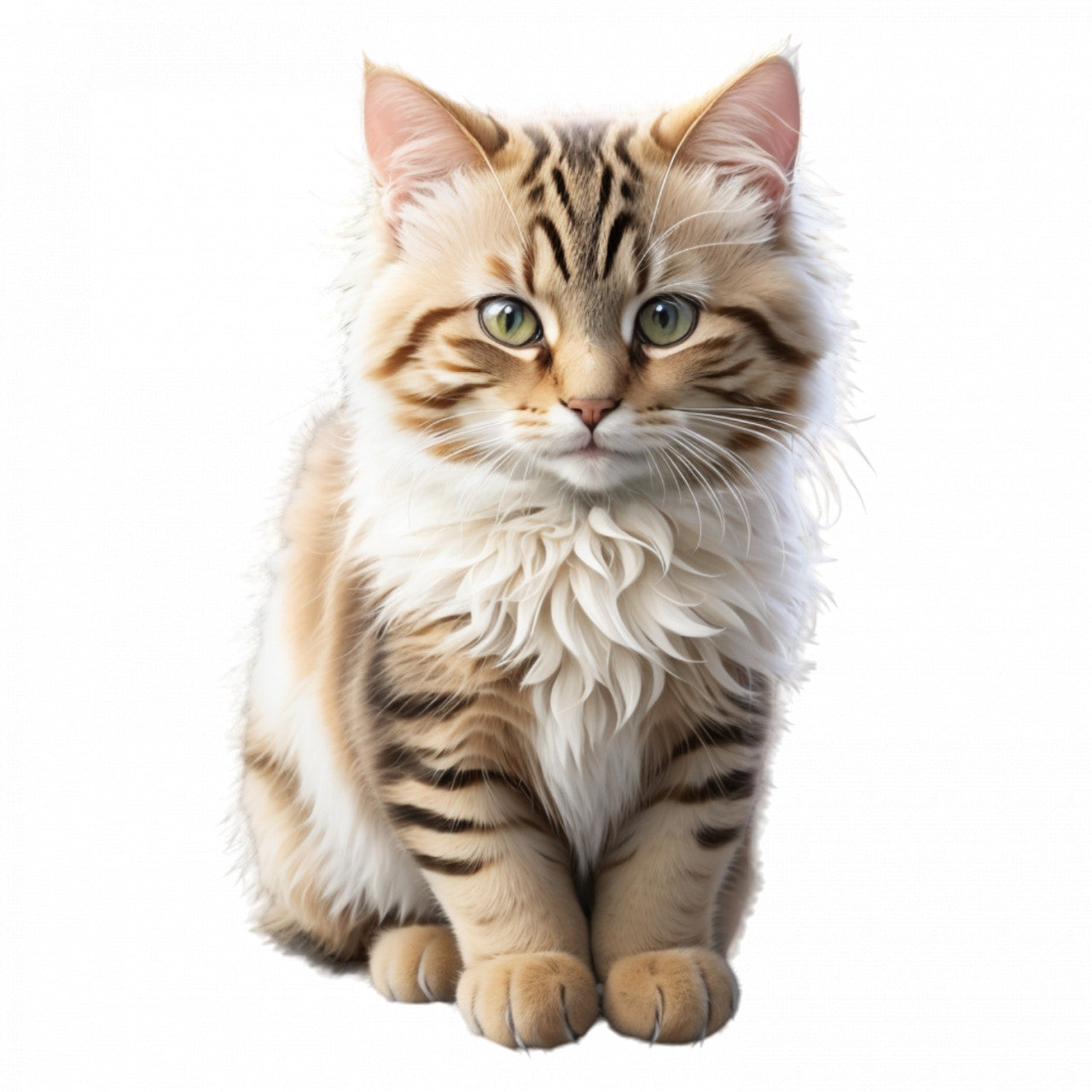 Set 12 bucati, Sticker decorativ, Pisica Manx, Rezistent la apa, NO3221, 6 cm, Multicolor