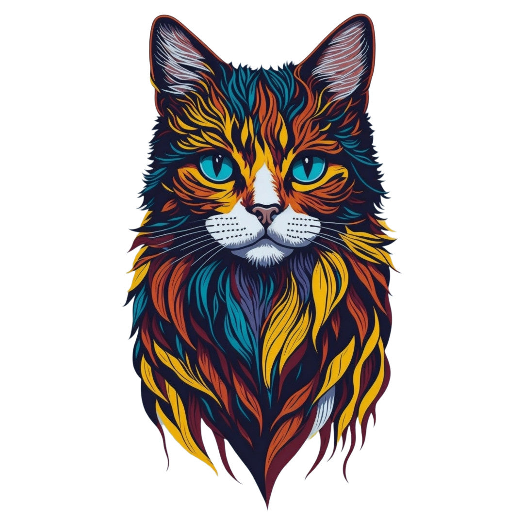 Set 12 bucati, Sticker decorativ, Pisica Tete, Rezistent la apa, NO3995, 6 cm, Multicolor