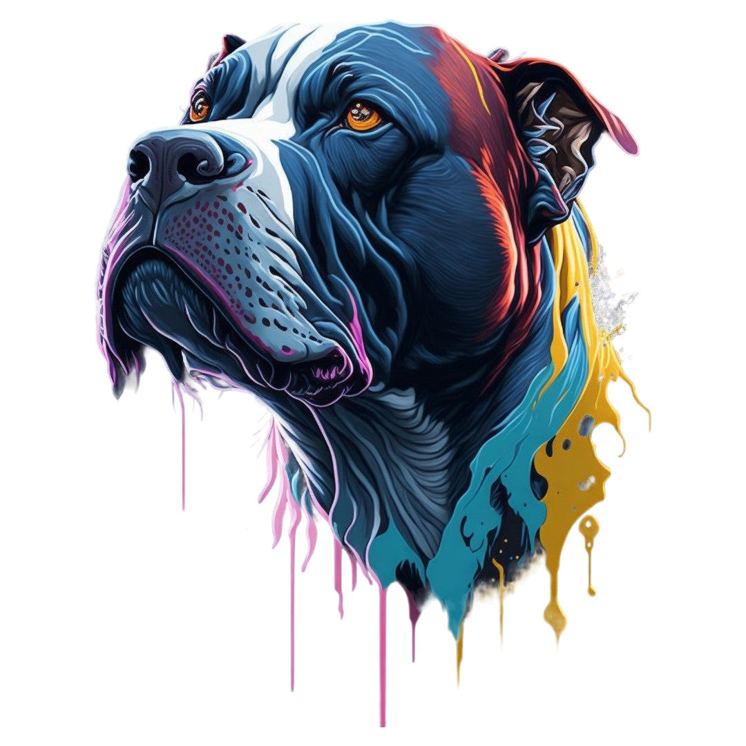 Set 12 bucati, Sticker decorativ, Pitbull american, Rezistent la apa, NO4207, 6 cm, Multicolor