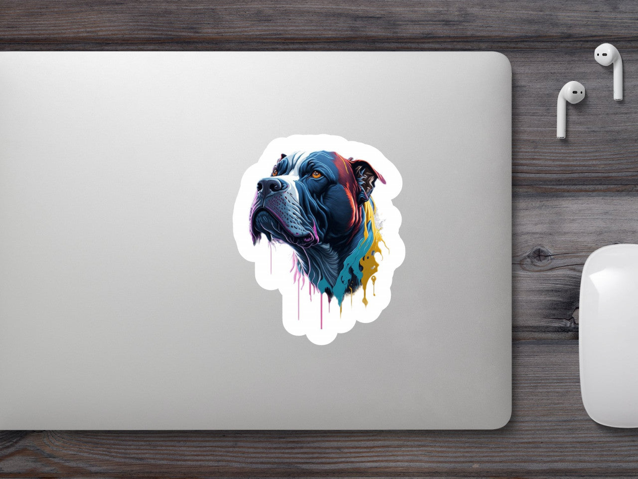 Set 12 bucati, Sticker decorativ, Pitbull american, Rezistent la apa, NO4207, 6 cm, Multicolor