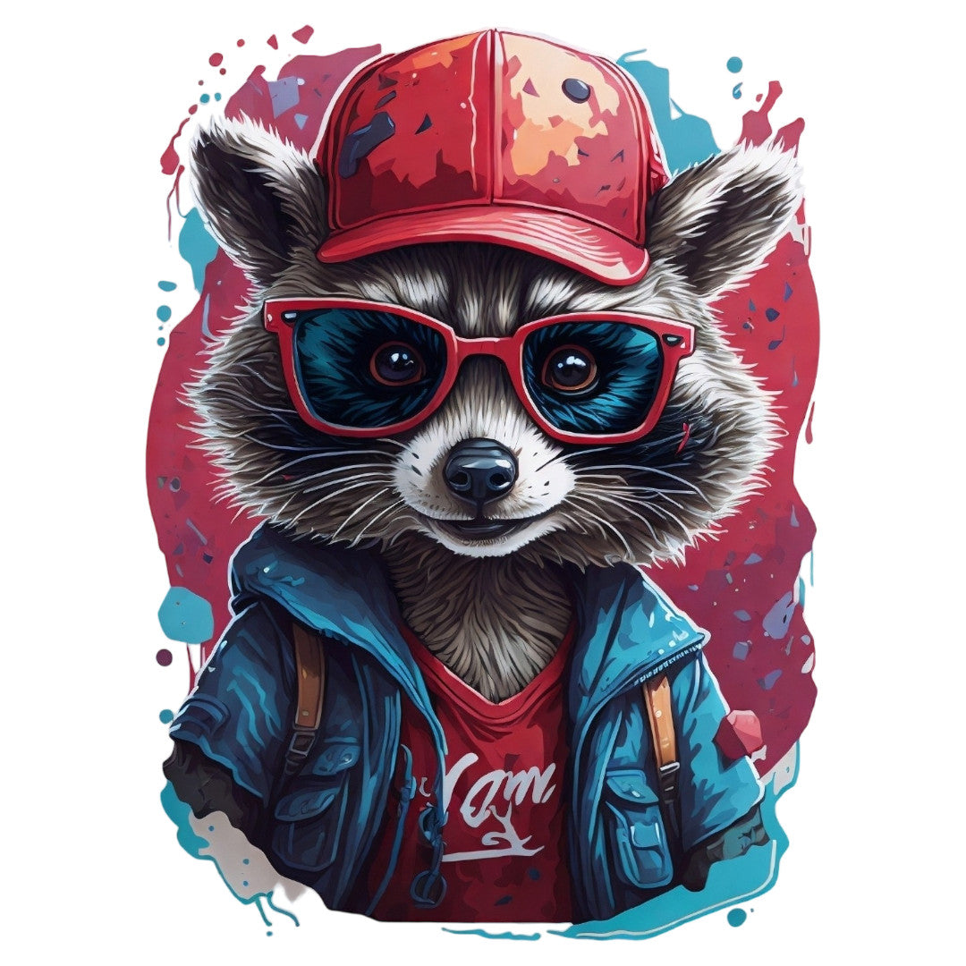 Set 12 bucati, Sticker decorativ, Raton cu sapca si ochelari, Rezistent la apa, NO4245, 6 cm, Multicolor