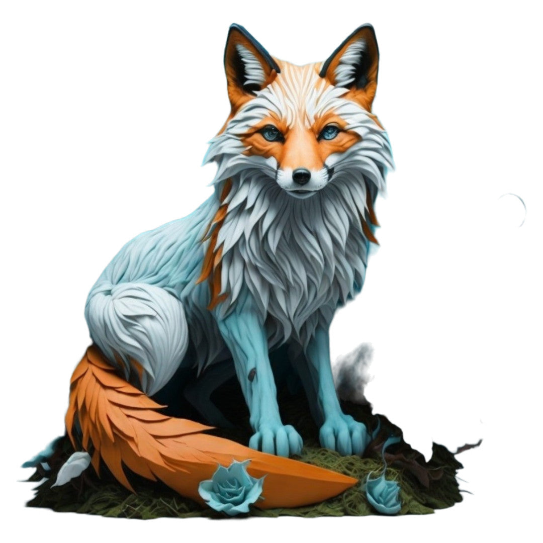 Set 12 bucati, Sticker decorativ, Vulpea de gheata, Rezistent la apa, NO4634, 6 cm, Multicolor