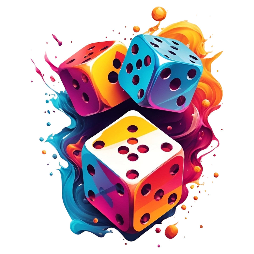 Set 12 bucati, Sticker decorativ, Zaruri hazard , Rezistent la apa, NO3997, 6 cm, Multicolor