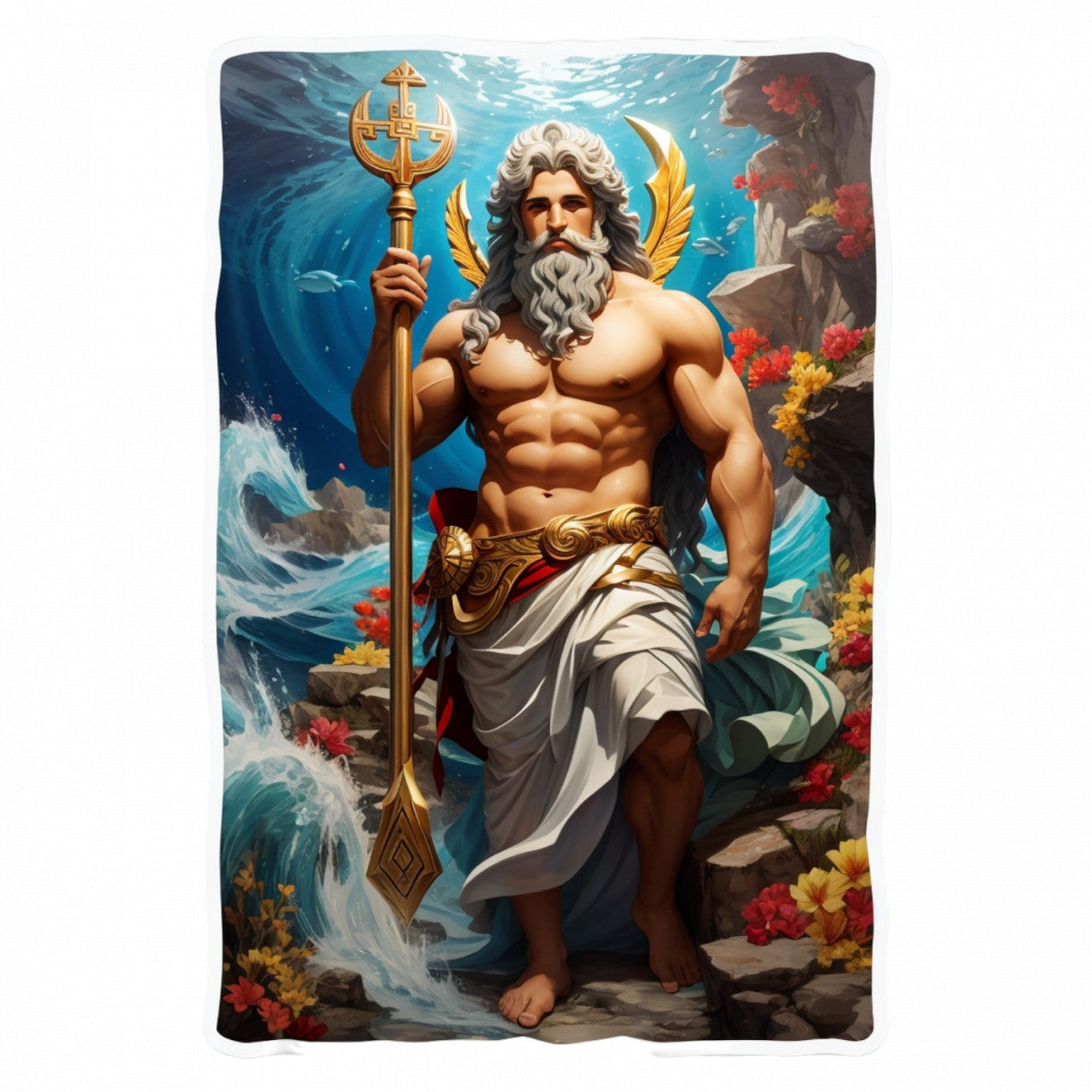 Set 12 bucati, Sticker decorativ, Zeul grec Oceanus, Rezistent la apa, NO3324, 6 cm, Multicolor