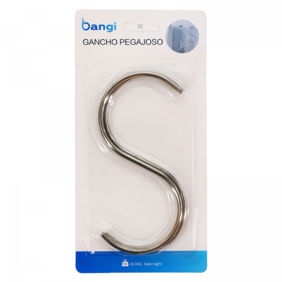 Set 2 bucati, Carlige / Agatatori multifunctionale, forma S, sustinere 8 kg, 14 x 6.5 cm