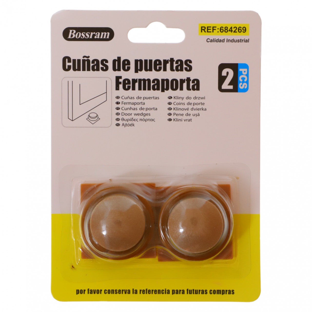 Set 2 bucati, Opritor usa, NO293, 3.5 cm, Maro