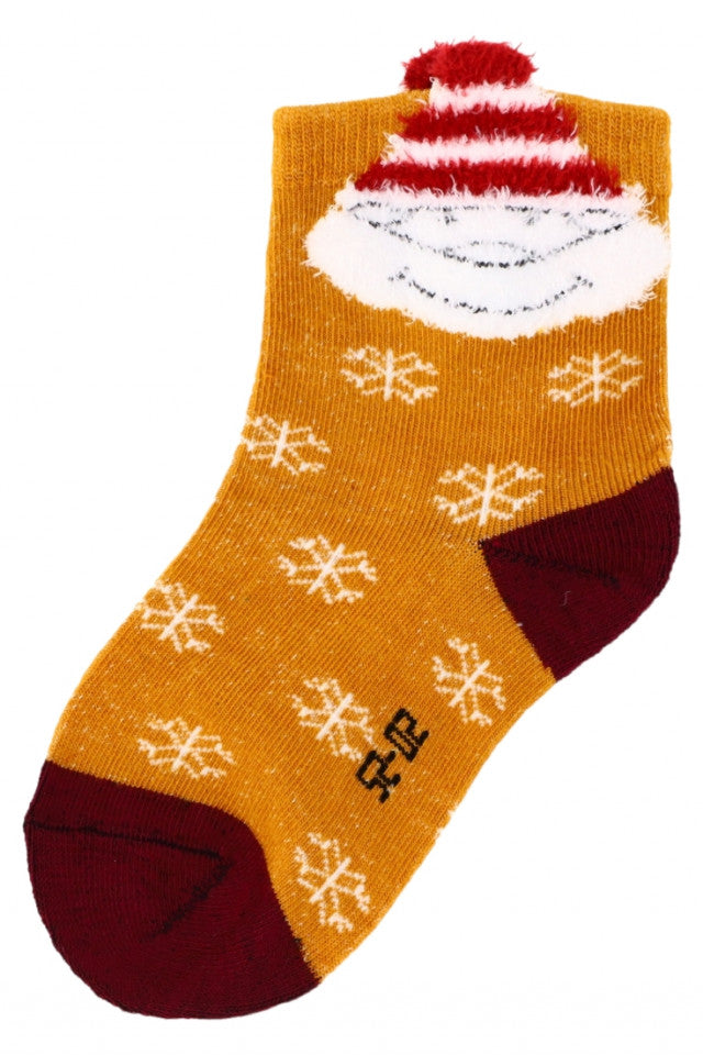 Set 2 bucati, Sosete copii, Craciun, Fara cusatura, 95% bumbac, NO3028, 2-3 ani, Multicolor