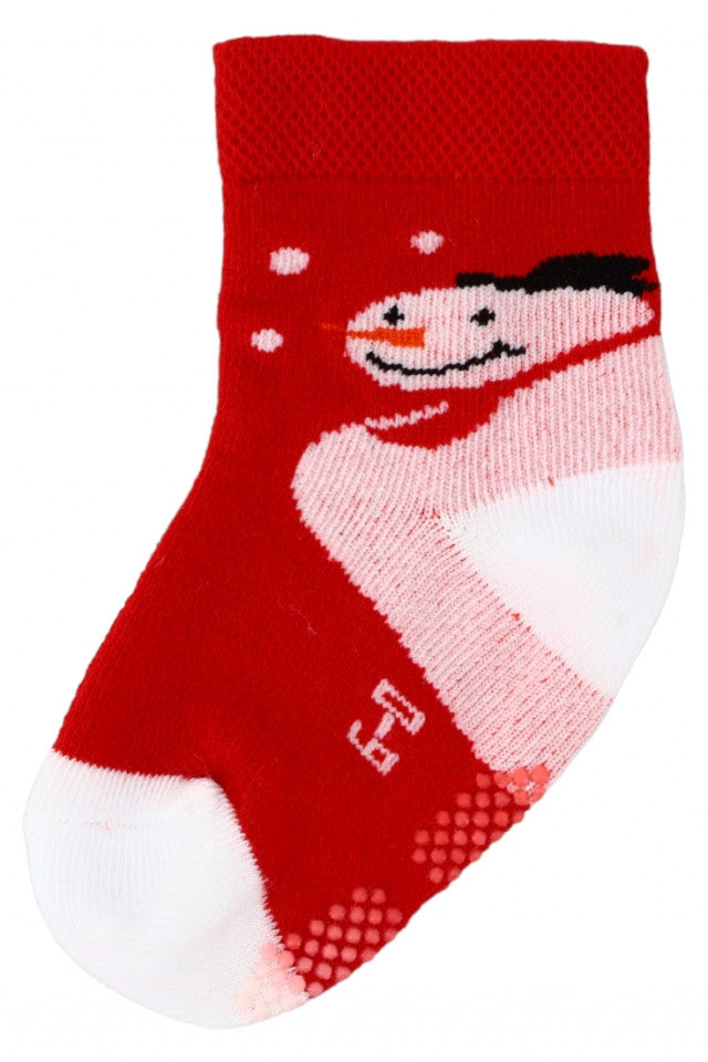 Set 2 bucati, Sosete copii, Craciun, Fara cusatura, Antiderapant, 95% bumbac, NO3009,12-18 luni, Multicolor