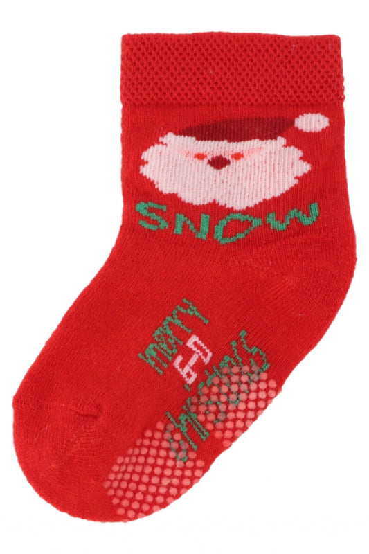 Set 2 bucati, Sosete copii, Craciun, Fara cusatura, Antiderapant, 95% bumbac, NO3012,, 2-3 ani, Multicolor