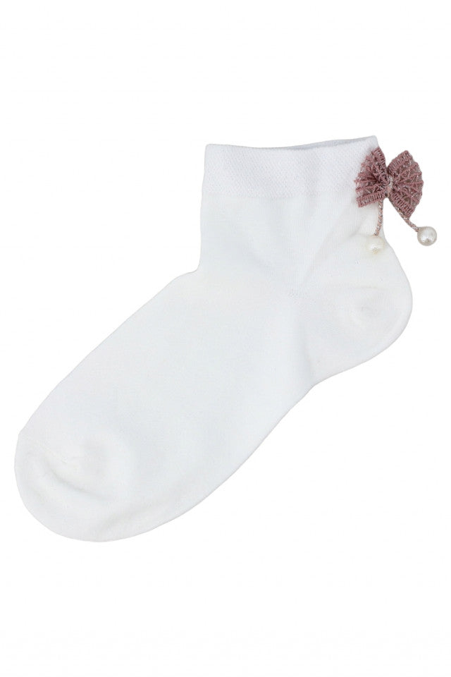 Set 2 bucati, Sosete dama, 95% Bumbac, Funda, NO4995, 36-41, Alb