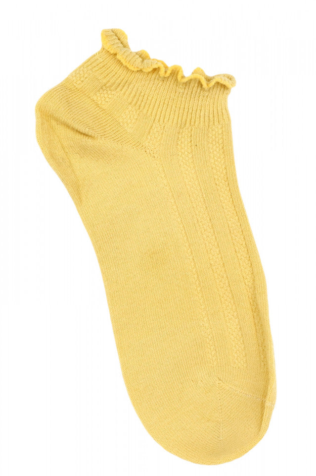 Set 2 bucati, Sosete dama, 95% Bumbac, SD04009, marime 36-41, Galben