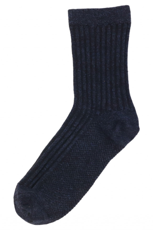 Set 2 bucati, Sosete Dama lungi, NO3236, 95% bumbac, 40-46, Albastru inchis