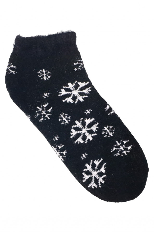 Set 2 bucati, Sosete dama, scurte, 90% Lana Angora, NO832, 36 - 41, Negru