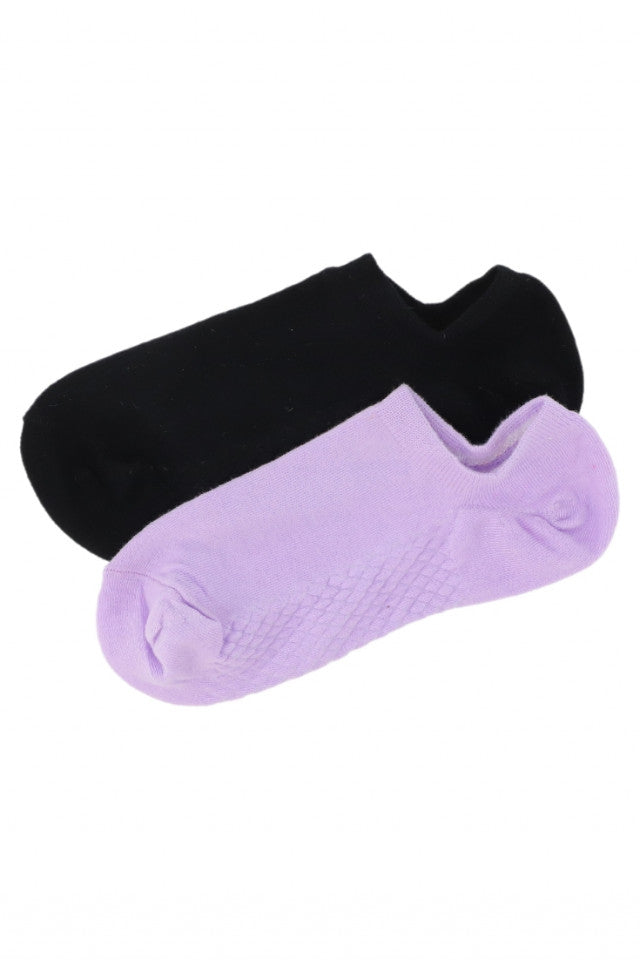 Set 2 bucati, Sosete dama, scurte, 95% Bumbac, NO1021, 36-41, Negru / Mov