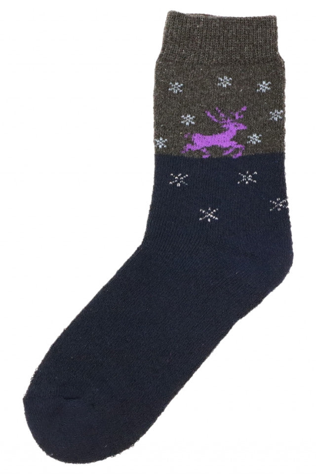 Set 2 bucati, Sosete luni dama, 80% Bumbac, Flausate, Reni, NO708, 36-41, Albastru inchis