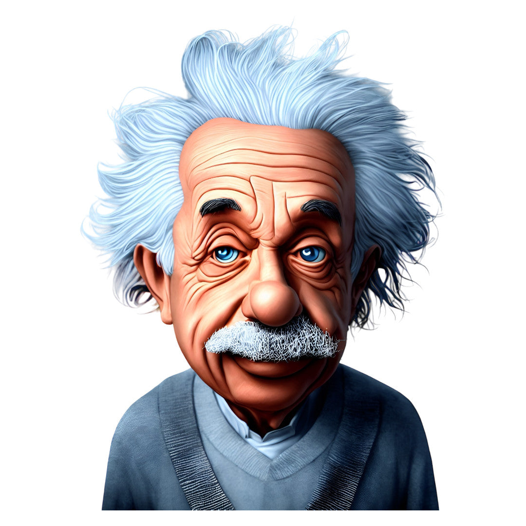 Set 2 bucati, Sticker decorativ, Albert Einstein, Rezistent la apa, NO6147, 16 cm, Multicolor