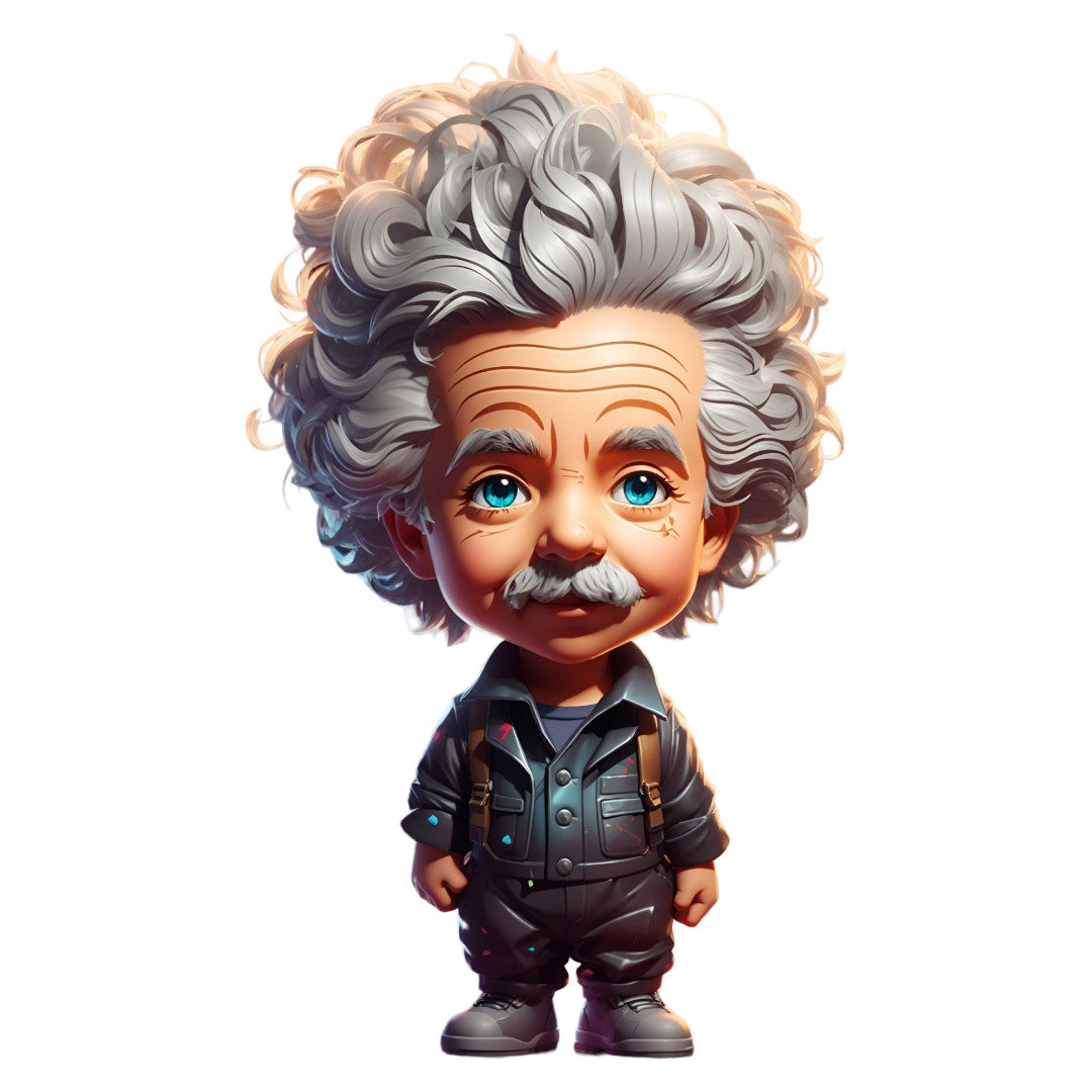 Set 2 bucati, Sticker decorativ, Albert Einstein, Rezistent la apa, NO6249, 16 cm, Multicolor