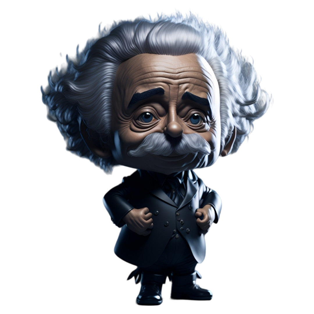 Set 2 bucati, Sticker decorativ, Albert Einstein, Rezistent la apa, NO6343, 16 cm, Multicolor