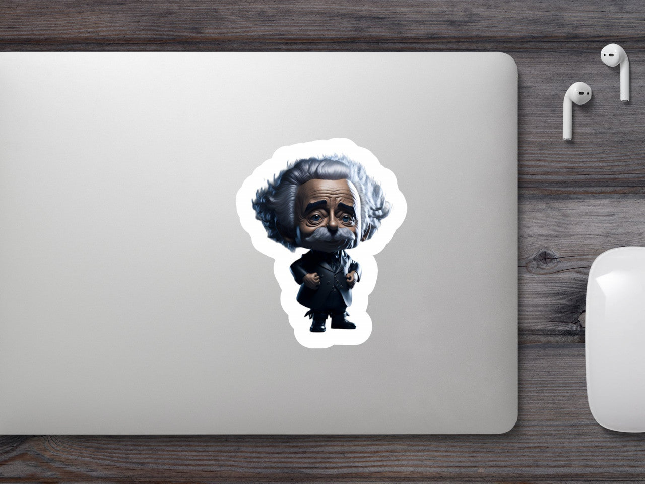 Set 2 bucati, Sticker decorativ, Albert Einstein, Rezistent la apa, NO6343, 16 cm, Multicolor