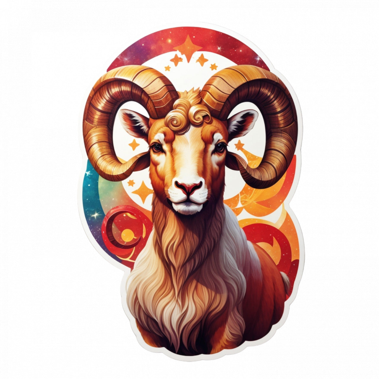 Set 2 bucati, Sticker decorativ, Berbec simbol zodia berbec, Rezistent la apa, NO4855, 16 cm, Multicolor