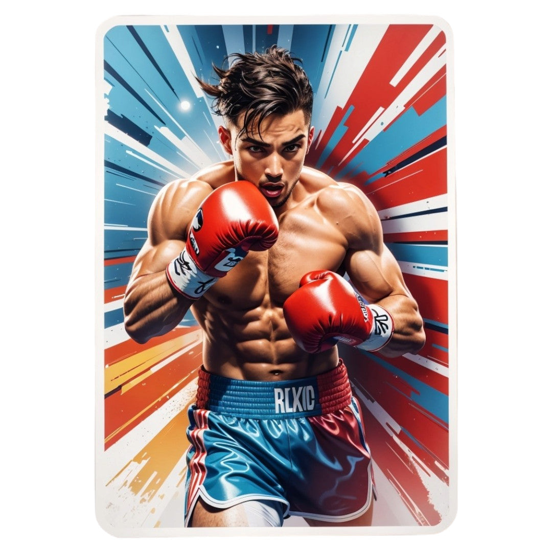 Set 2 bucati, Sticker decorativ, Boxer musculos, Rezistent la apa, NO6699, 16 cm, Multicolor