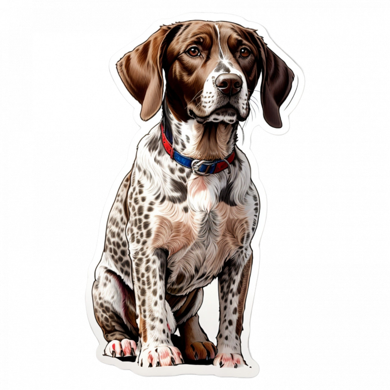 Set 2 bucati, Sticker decorativ, Brac german, Rezistent la apa, NO5316, 16 cm, Multicolor