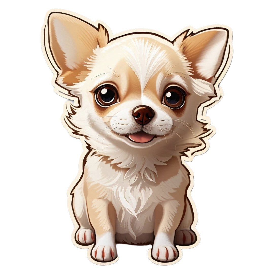 Set 2 bucati, Sticker decorativ, Caine Chihuahua, Rezistent la apa, NO6253, 16 cm, Multicolor