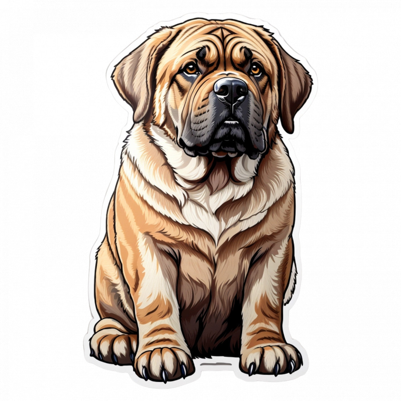 Set 2 bucati, Sticker decorativ, Caine mastiff, Rezistent la apa, NO5586, 16 cm, Multicolor