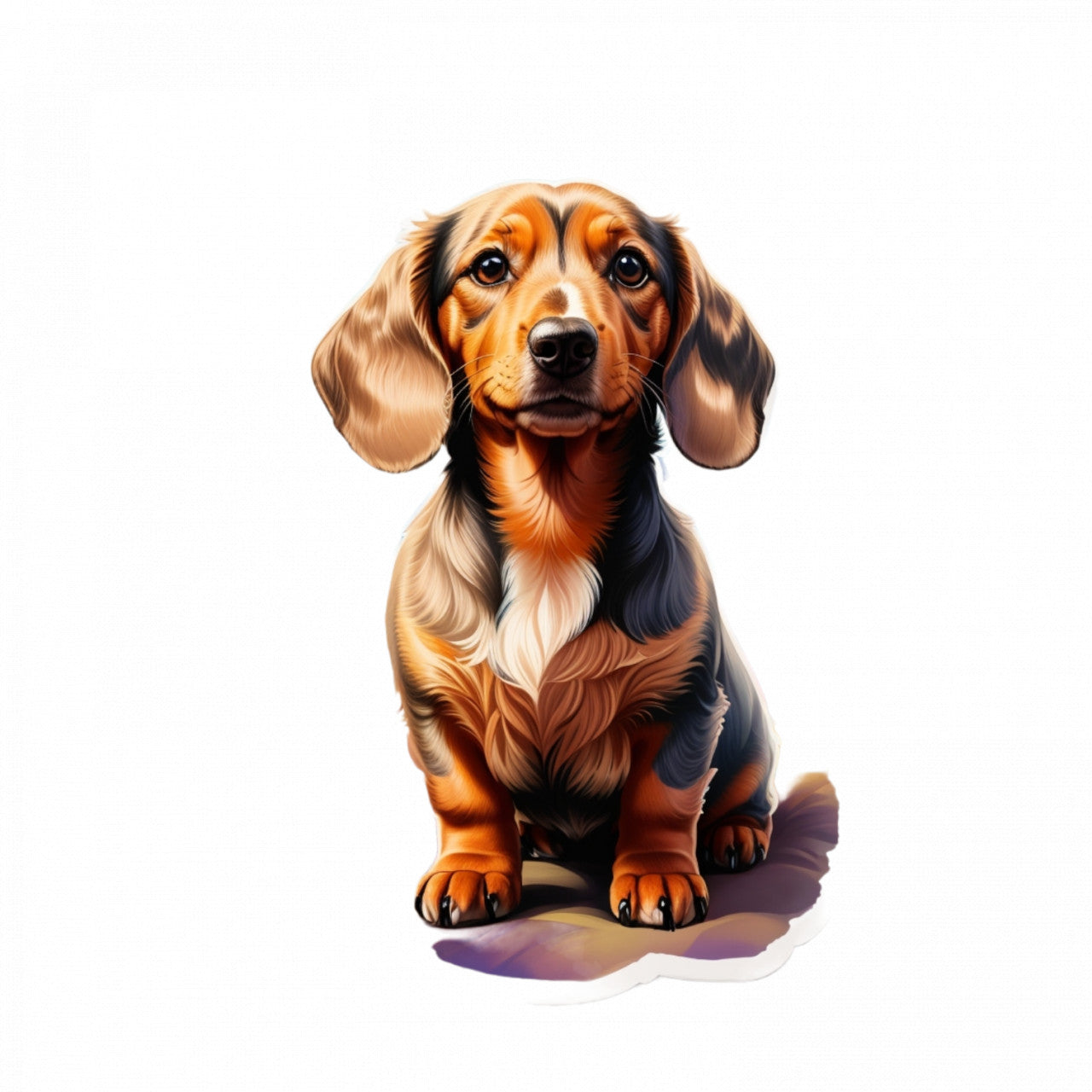 Set 2 bucati, Sticker decorativ, Caine Teckel, Rezistent la apa, NO5141, 16 cm, Multicolor