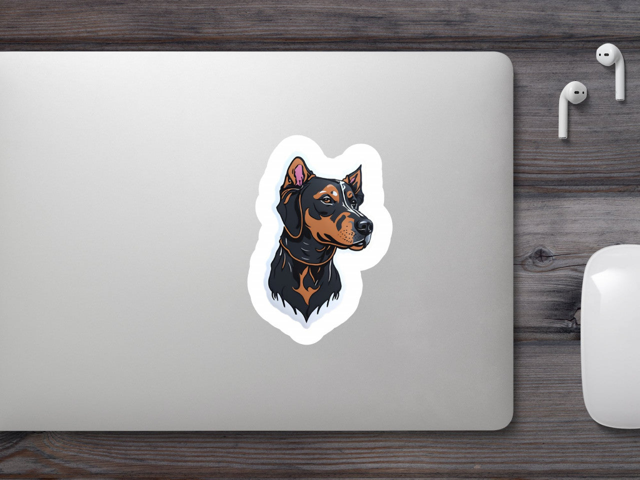 Set 2 bucati, Sticker decorativ, Cainele de paza, Rezistent la apa, NO6408, 16 cm, Multicolor