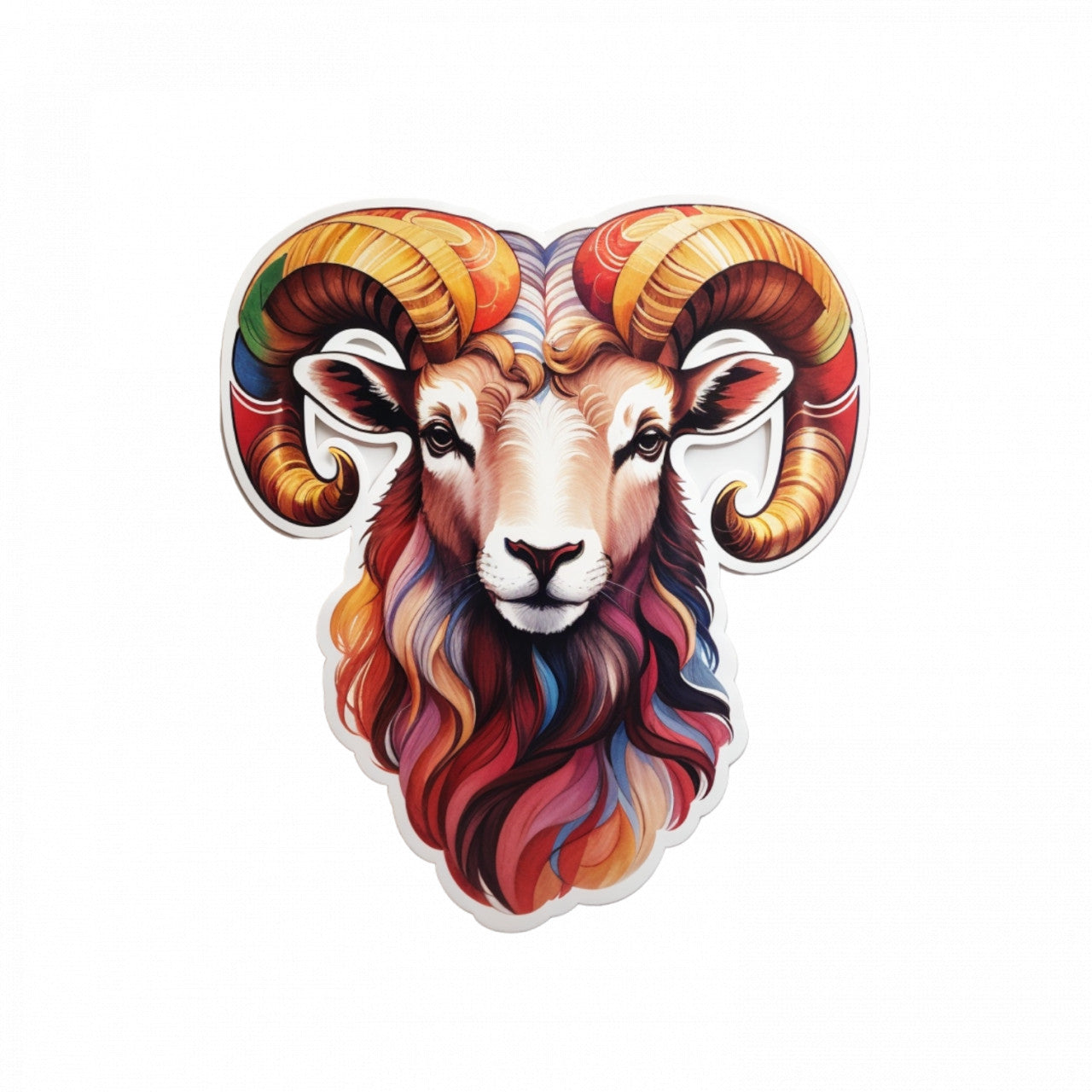 Set 2 bucati, Sticker decorativ, Cap de berbec simbol zodia berbec, Rezistent la apa, NO4850, 16 cm, Multicolor