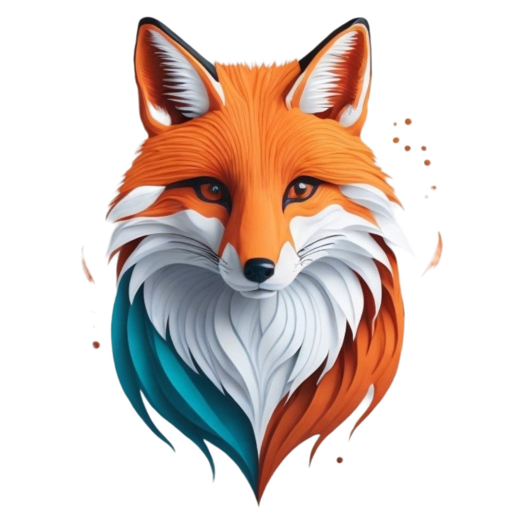 Set 2 bucati, Sticker decorativ, Cap de vulpe, Rezistent la apa, NO7003, 16 cm, Multicolor