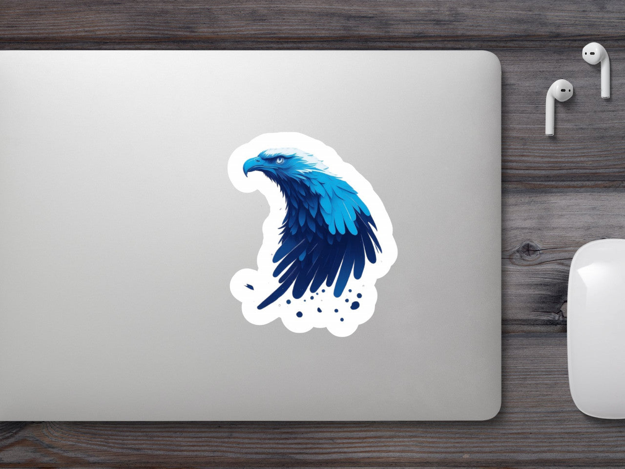 Set 2 bucati, Sticker decorativ, Cap de vultur tulburat, Rezistent la apa, NO6495, 16 cm, Multicolor