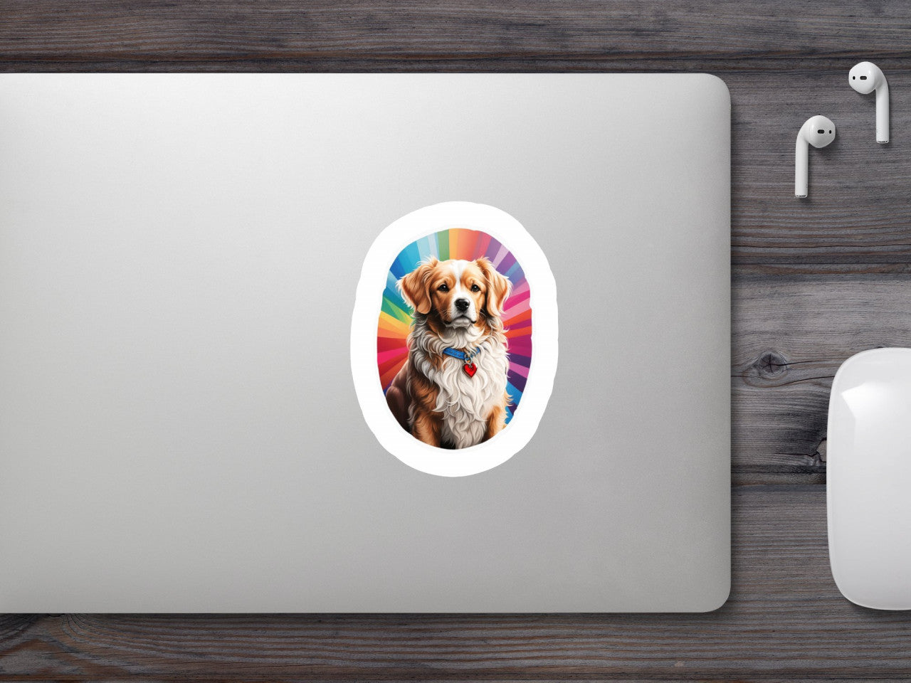 Set 2 bucati, Sticker decorativ, Catel brittany, Rezistent la apa, NO4982, 16 cm, Multicolor