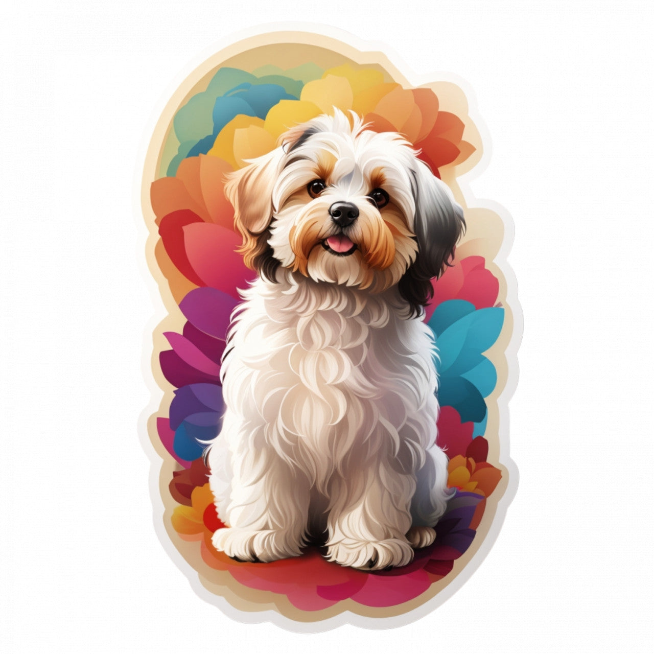 Set 2 bucati, Sticker decorativ, Catel havanez, Rezistent la apa, NO5376, 16 cm, Multicolor