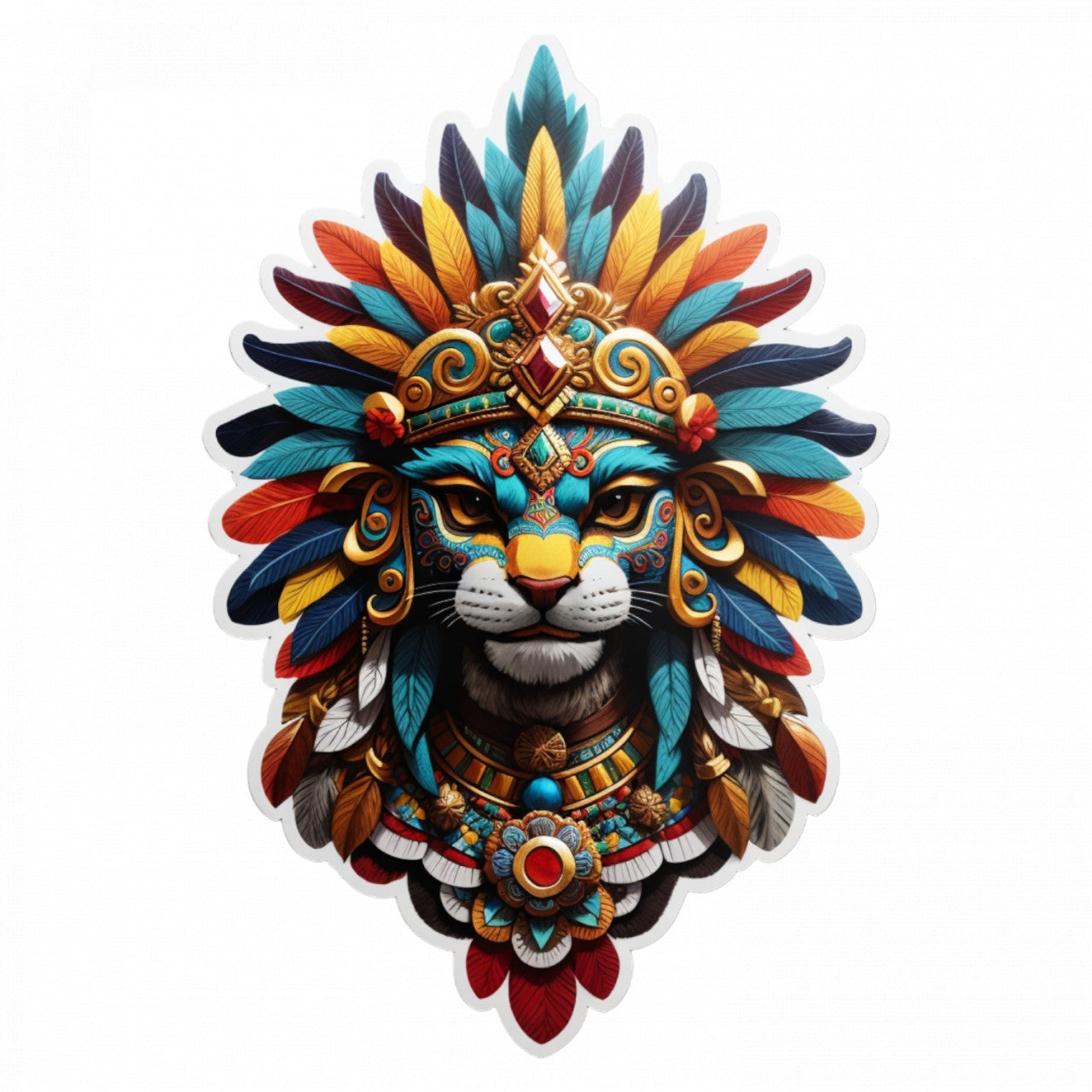 Set 2 bucati, Sticker decorativ, Creatura mitologica Cipactli cu pene, Rezistent la apa, NO5086, 16 cm, Multicolor