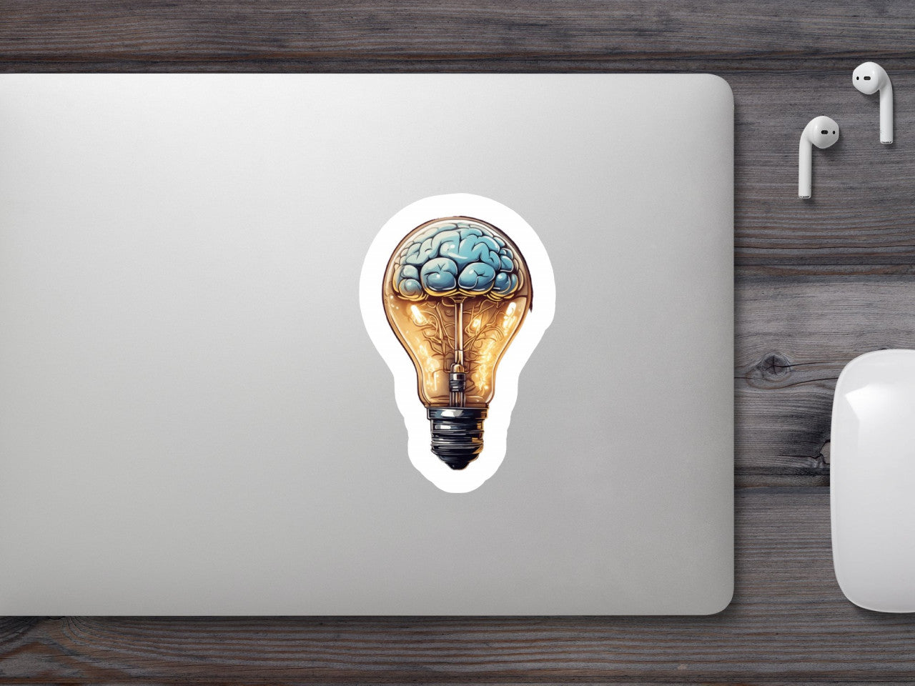 Set 2 bucati, Sticker decorativ, Creier luminat, Rezistent la apa, NO6476, 16 cm, Multicolor