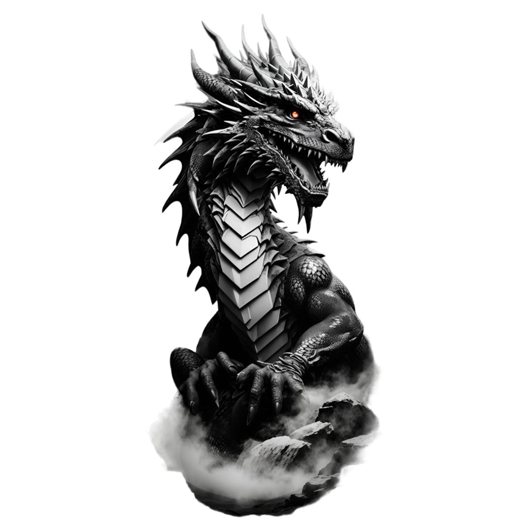 Set 2 bucati, Sticker decorativ, Dragon, Rezistent la apa, NO6320, 16 cm, Multicolor