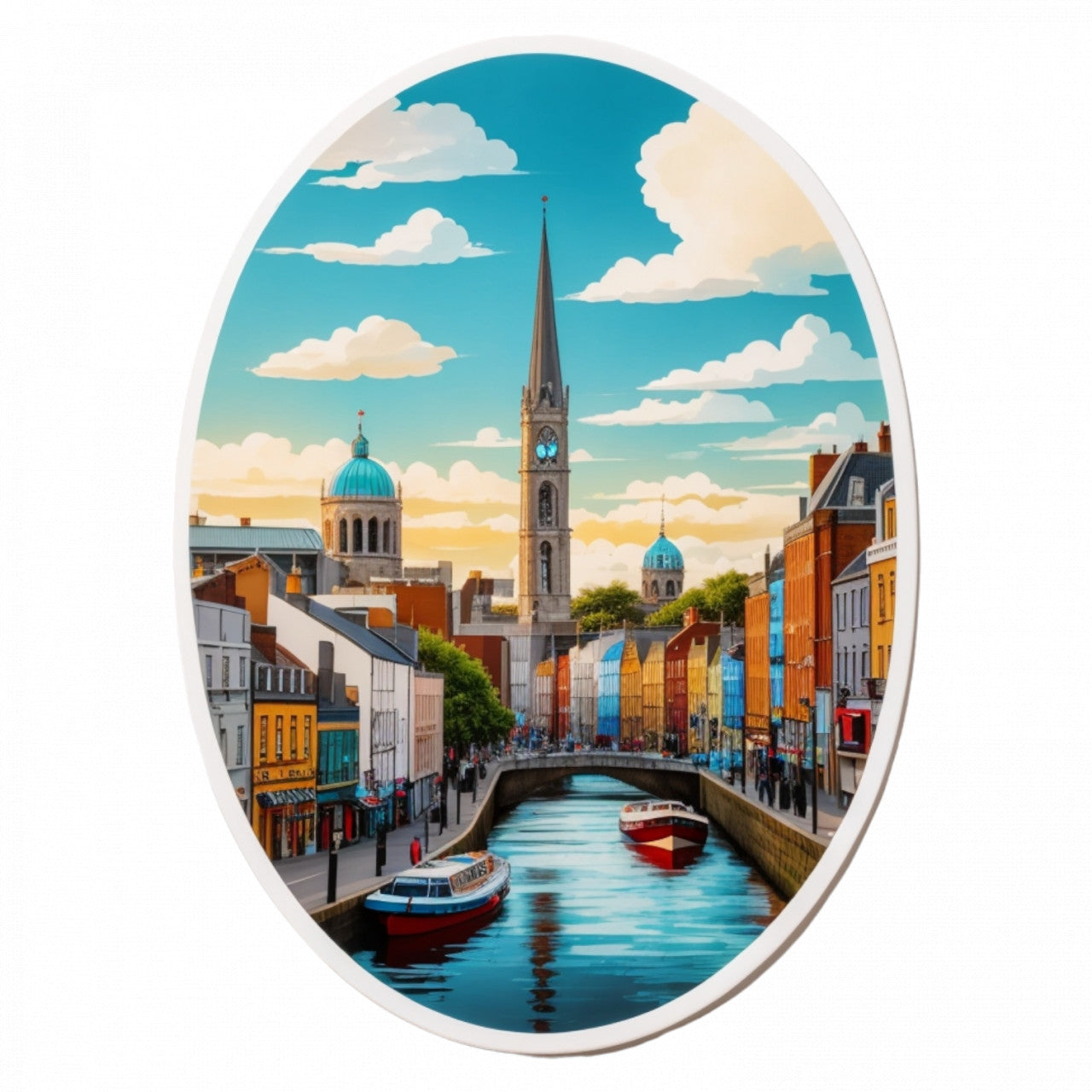 Set 2 bucati, Sticker decorativ, Dubai canale , Rezistent la apa, NO5201, 16 cm, Multicolor