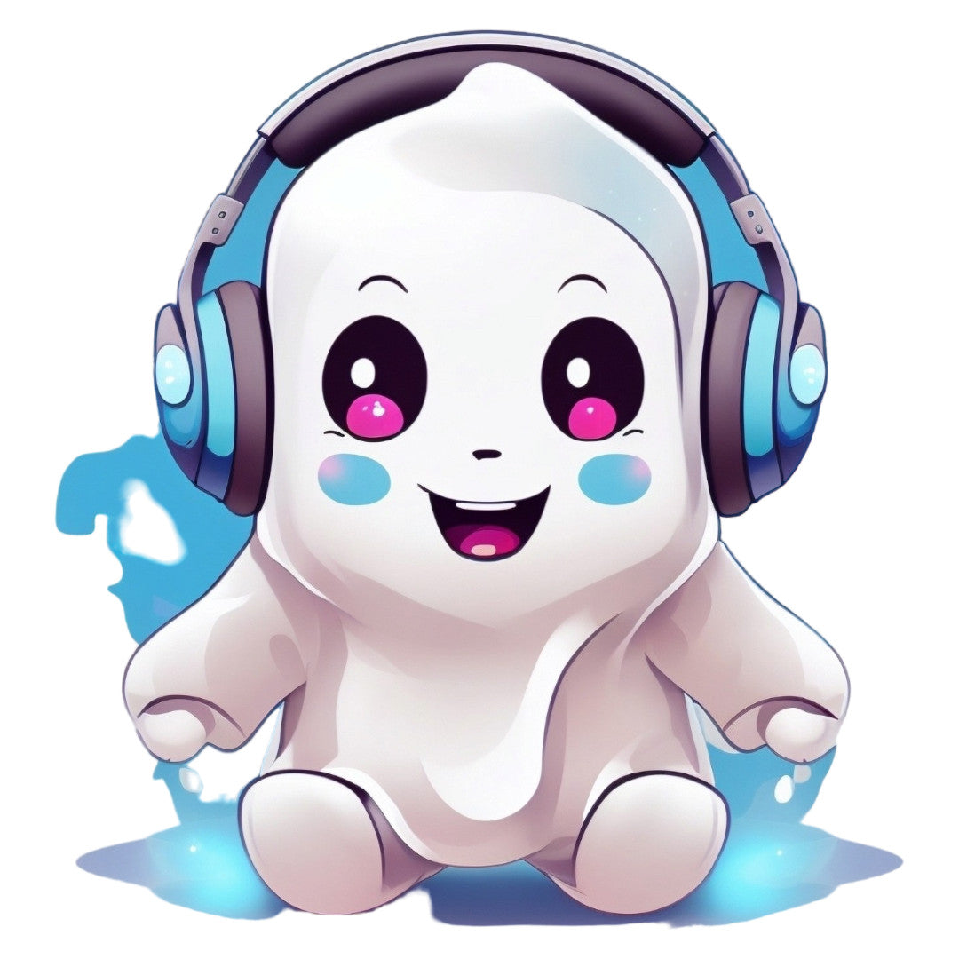 Set 2 bucati, Sticker decorativ, Fantoma cu casti, Rezistent la apa, NO6261, 16 cm, Multicolor