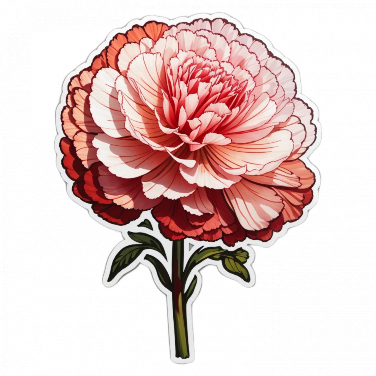 Set 2 bucati, Sticker decorativ, Garoafa cu coada scurta, Rezistent la apa, NO5045, 16 cm, Multicolor