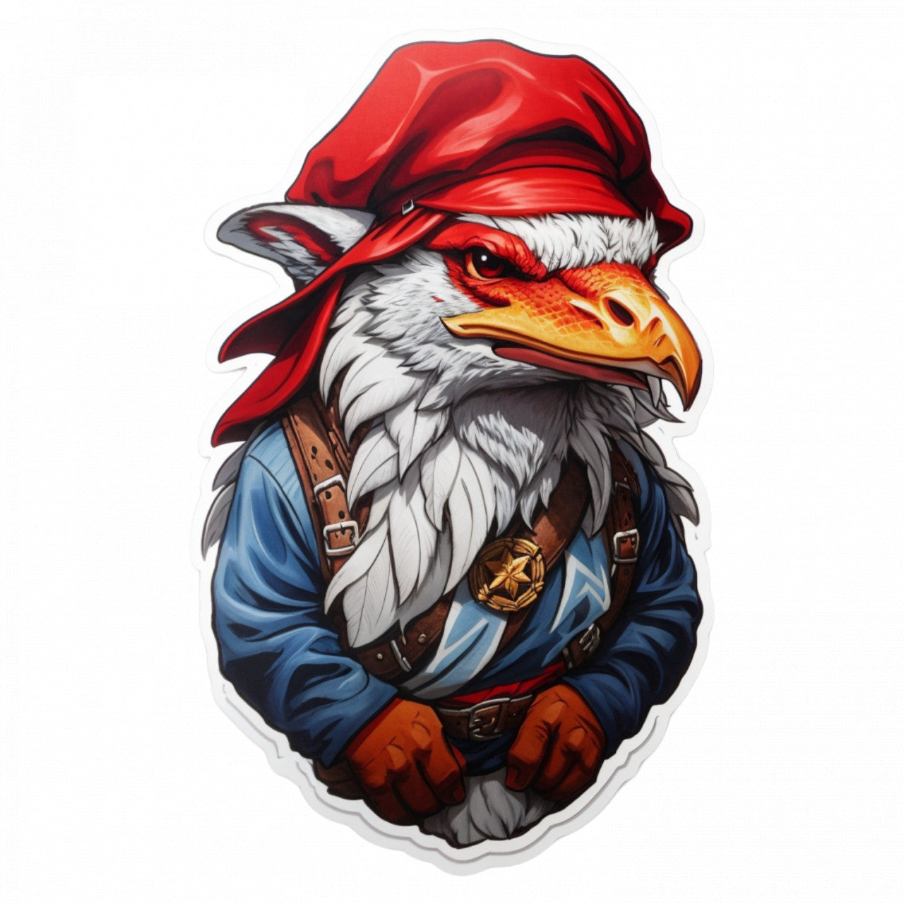 Set 2 bucati, Sticker decorativ, Goblin Redcap cu camasa, Rezistent la apa, NO5830, 16 cm, Multicolor