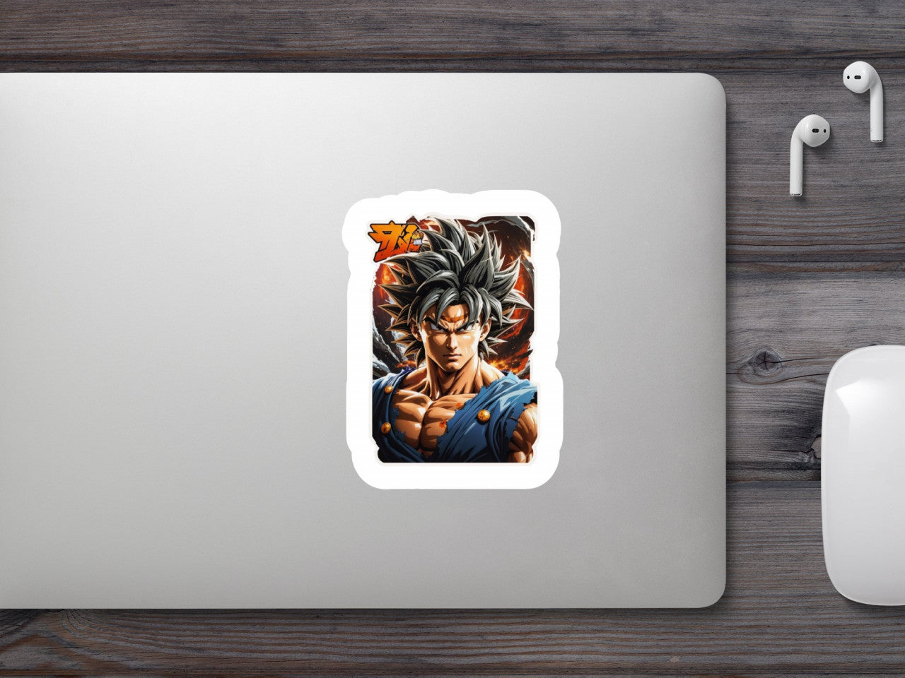 Set 2 bucati, Sticker decorativ, Goku musculos, Rezistent la apa, NO6784, 16 cm, Multicolor