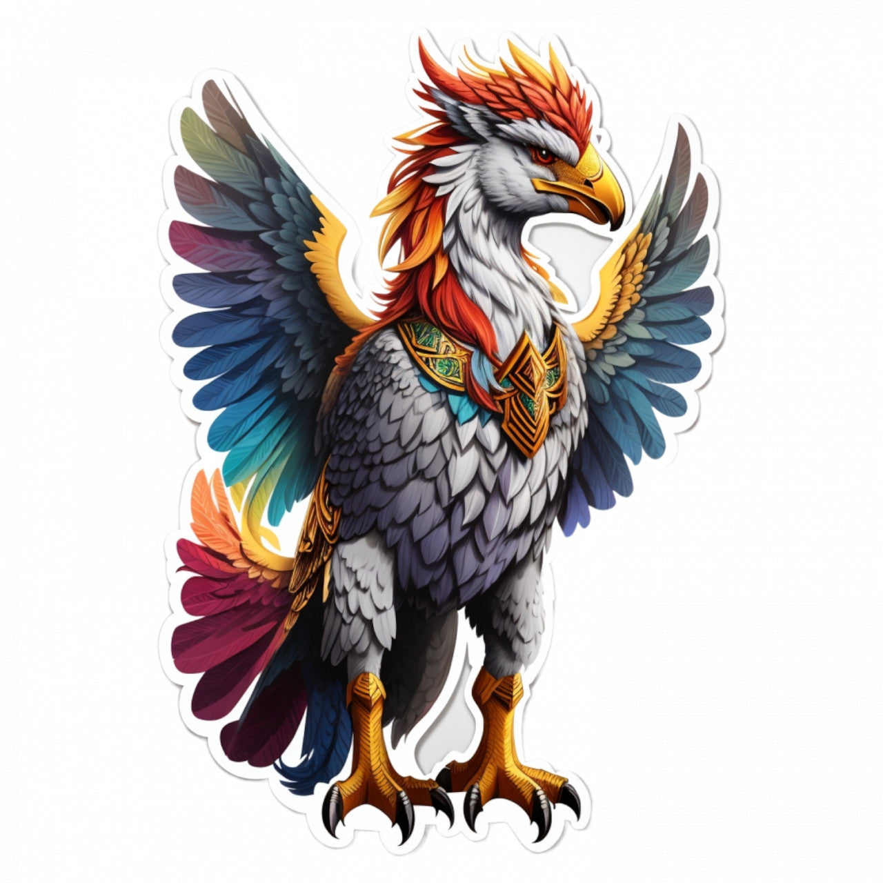 Set 2 bucati, Sticker decorativ, Hippogriff personaj mitologic, Rezistent la apa, NO5406, 16 cm, Multicolor