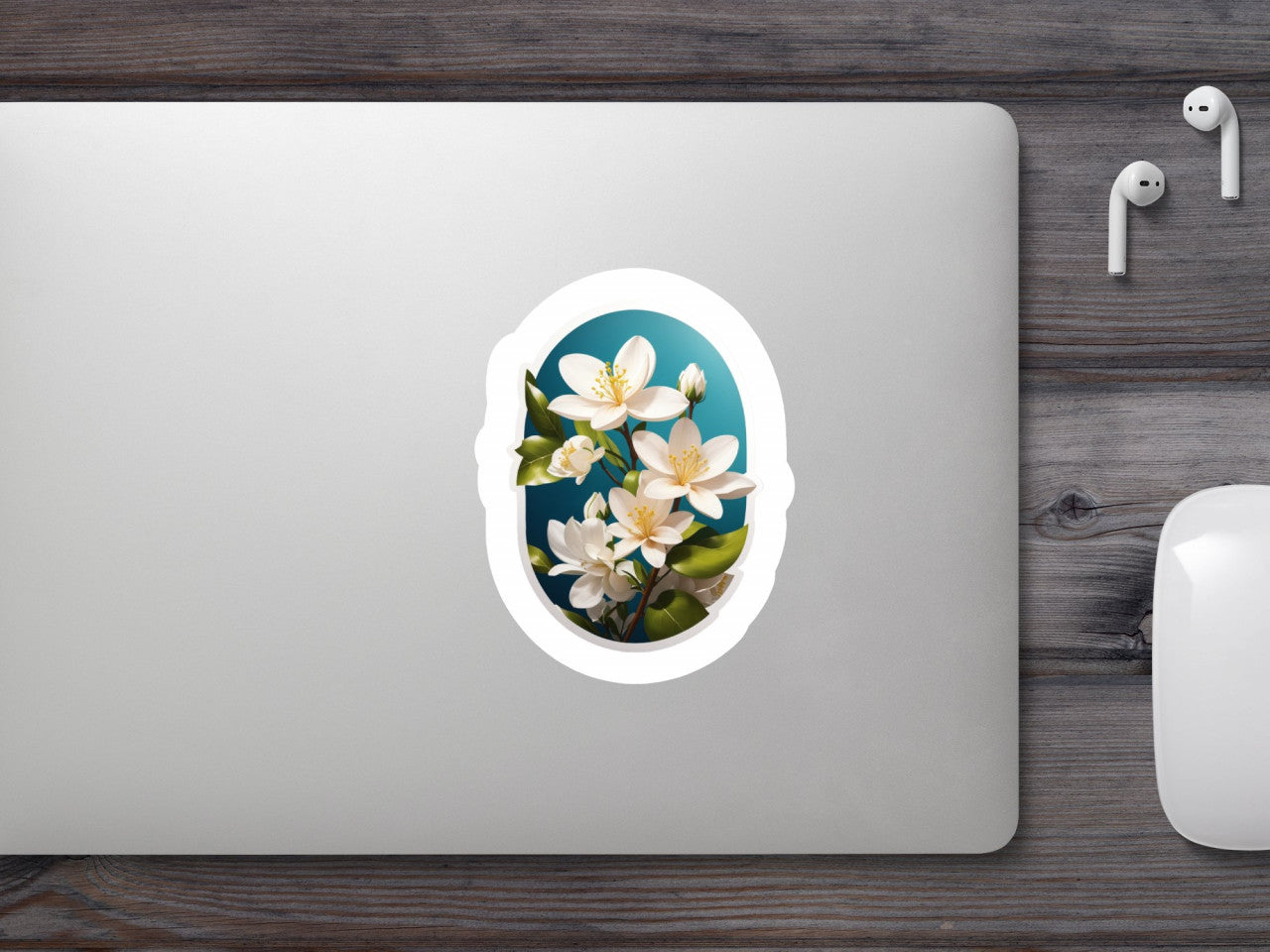 Set 2 bucati, Sticker decorativ, Iasomie, Rezistent la apa, NO5451, 16 cm, Multicolor