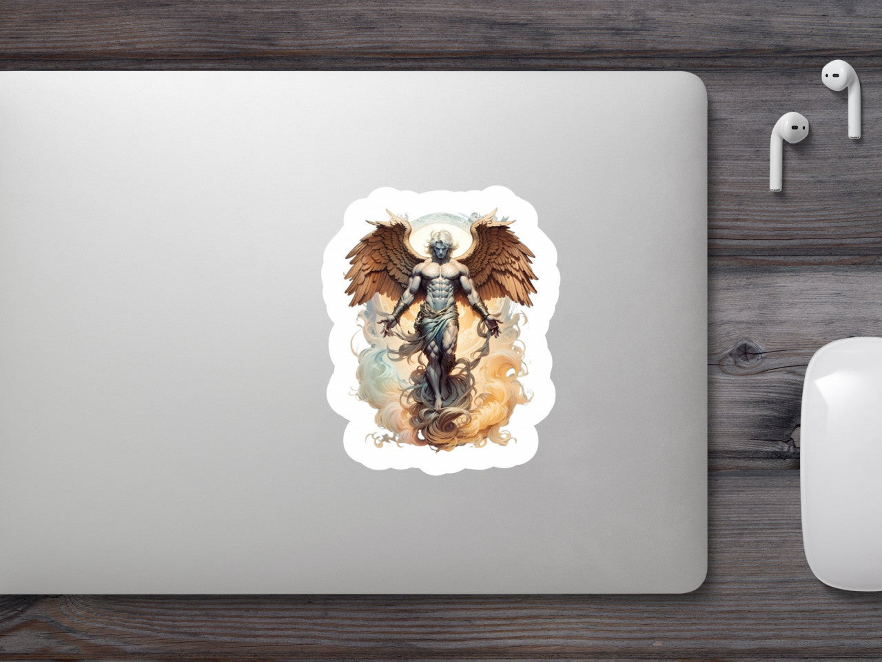 Set 2 bucati, Sticker decorativ, Inger gotic, Rezistent la apa, NO6506, 16 cm, Multicolor