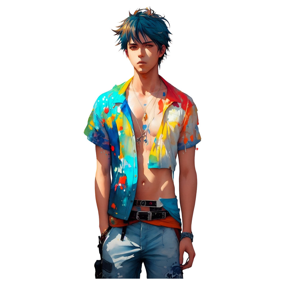 Set 2 bucati, Sticker decorativ, Kpop baiat fashion, Rezistent la apa, NO6310, 16 cm, Multicolor